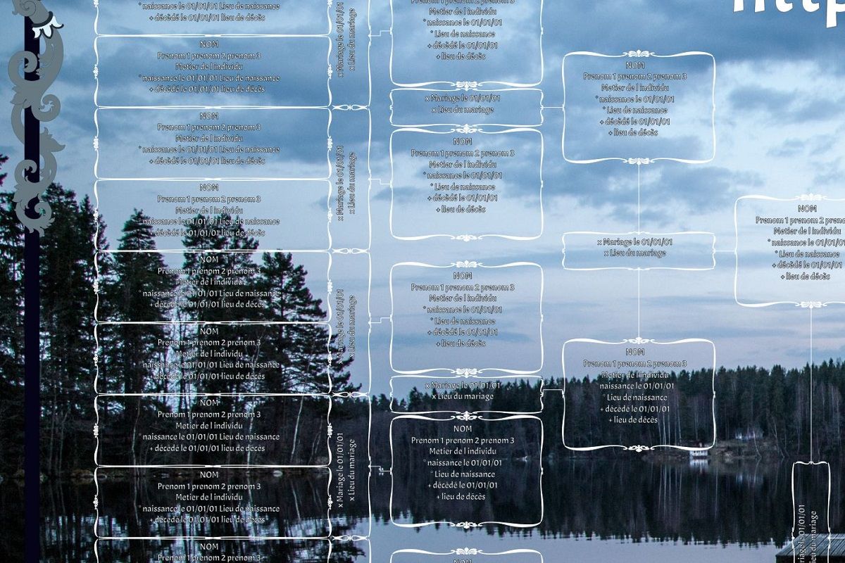 arbre genealogique artistique nuages ponton foret